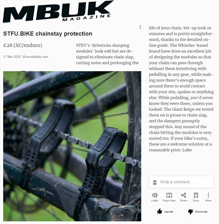 stfu bike chain damper silencer review by MBUK magazine